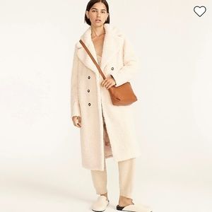 JCrew Double-breasted teddy sherpa topcoat NWT